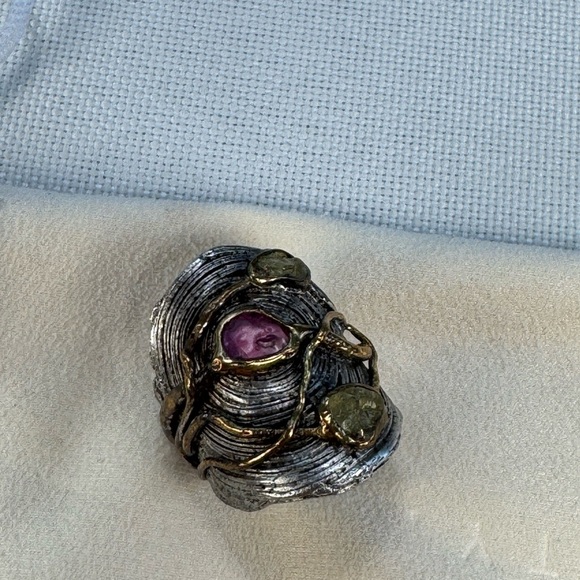 NWT German Kabirski Ardith Ruby And Chrysoberyl Ring - Picture 3 of 7